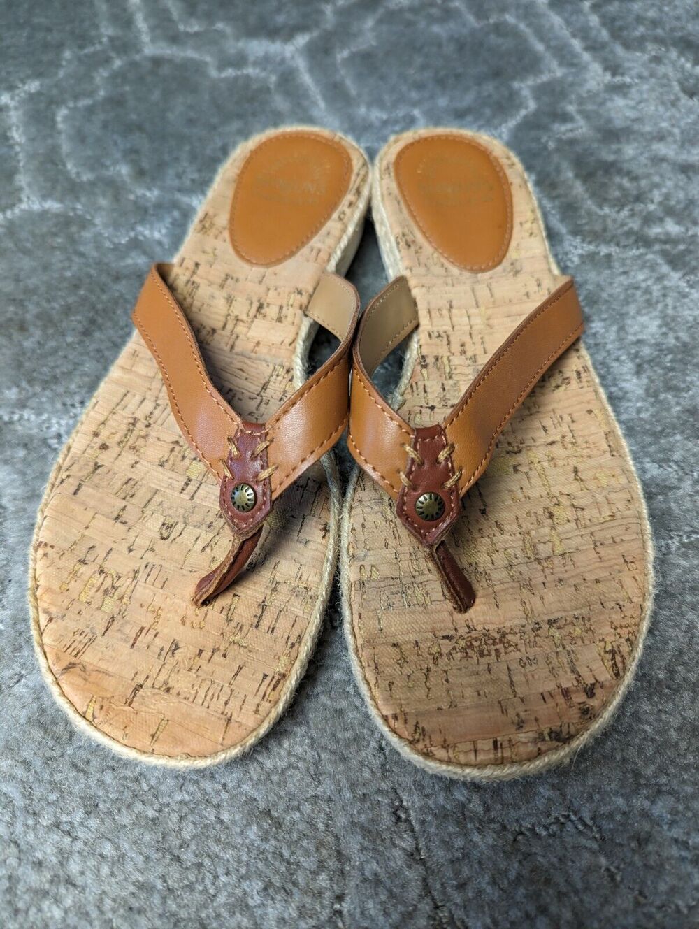 Bass Sunjuns Sunshine Cork Sandals WOMENS SIZE 8M comfy casual travel summer